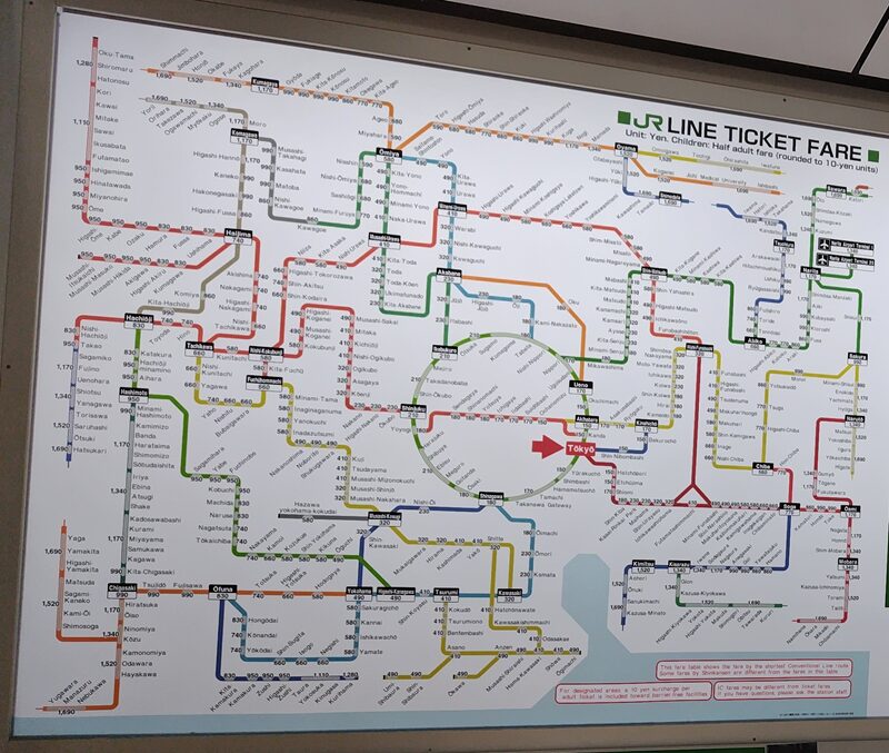 Route map above the ticket machine