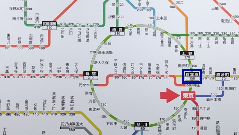 秋葉原駅周辺の路線図